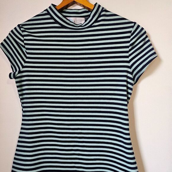 EUC FP BEACH STRIPED MOCK NECK CAP SLEEVES SHORT DRESS SIZE XS - Picture 6 of 15